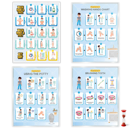 Hygiene Routine Chart Set (4-Pack)