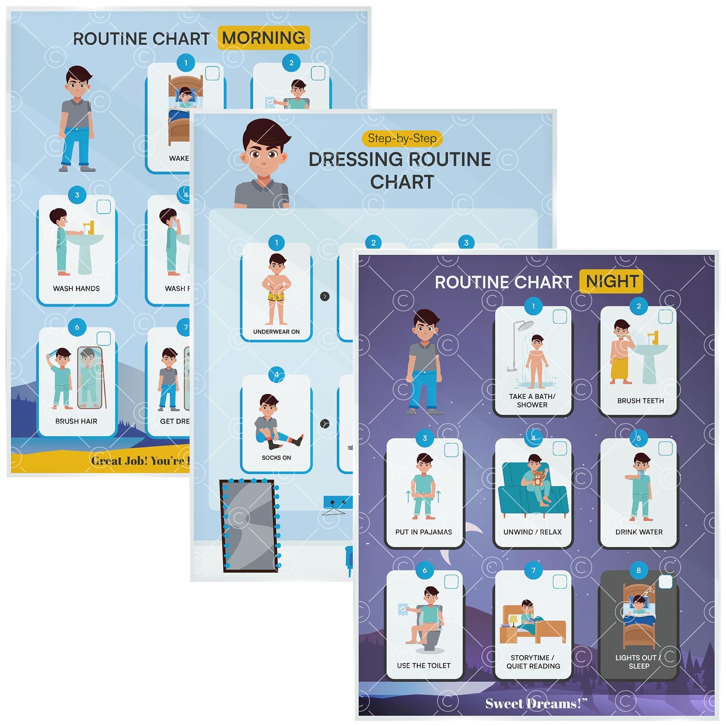 Routine Chart Set (3-Pack)