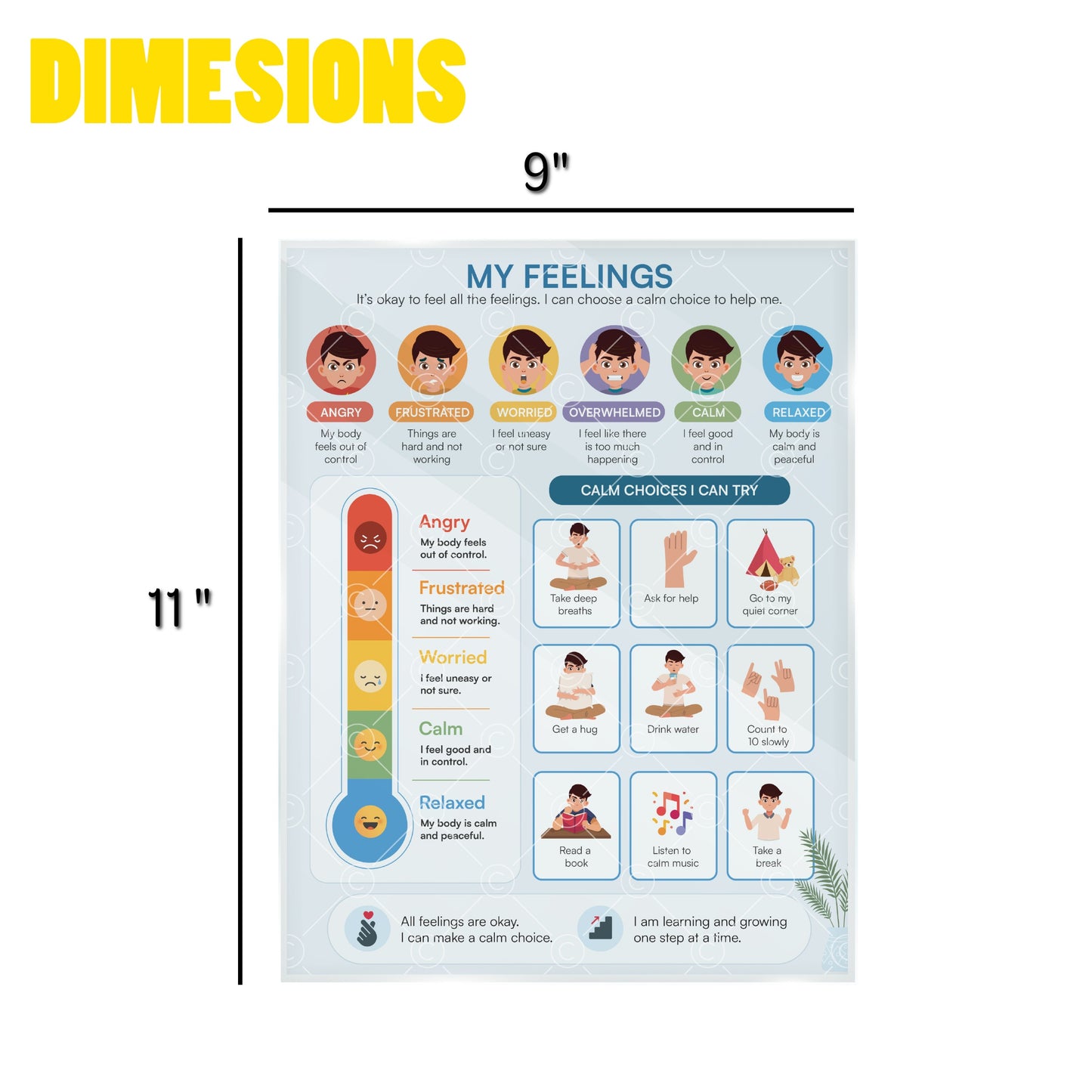 Feelings Chart for Kids – Emotional Regulation Poster, Emotion Chart